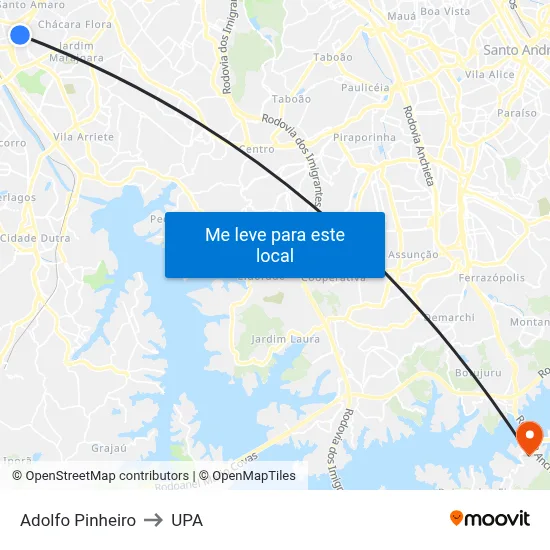 Adolfo Pinheiro to UPA map