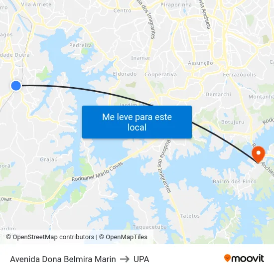 Avenida Dona Belmira Marin to UPA map