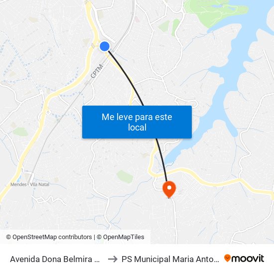 Avenida Dona Belmira Marin to PS Municipal Maria Antonieta map
