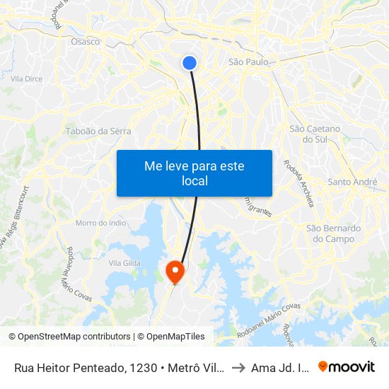 Rua Heitor Penteado, 1230 • Metrô Vila Madalena to Ama Jd. Icarai map