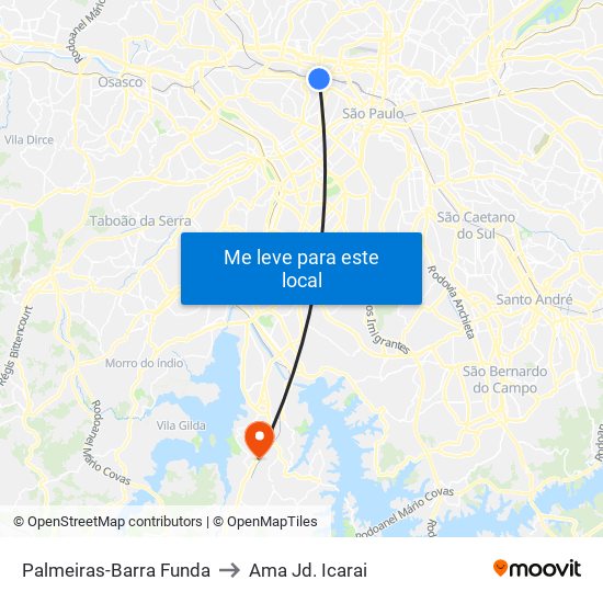 Palmeiras-Barra Funda to Ama Jd. Icarai map