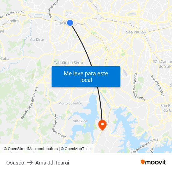 Osasco to Ama Jd. Icarai map