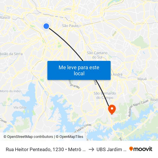 Rua Heitor Penteado, 1230 • Metrô Vila Madalena to UBS Jardim Silvina map