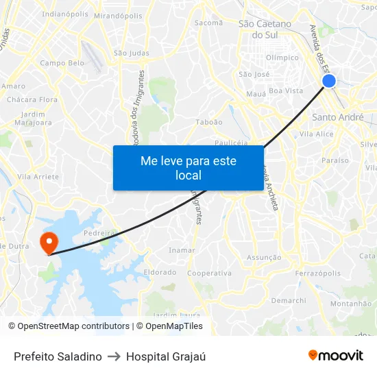 Prefeito Saladino to Hospital Grajaú map