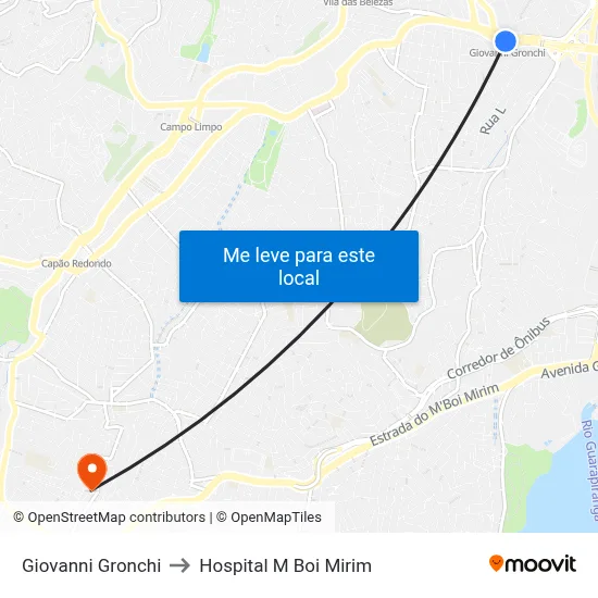 Giovanni Gronchi to Hospital M Boi Mirim map