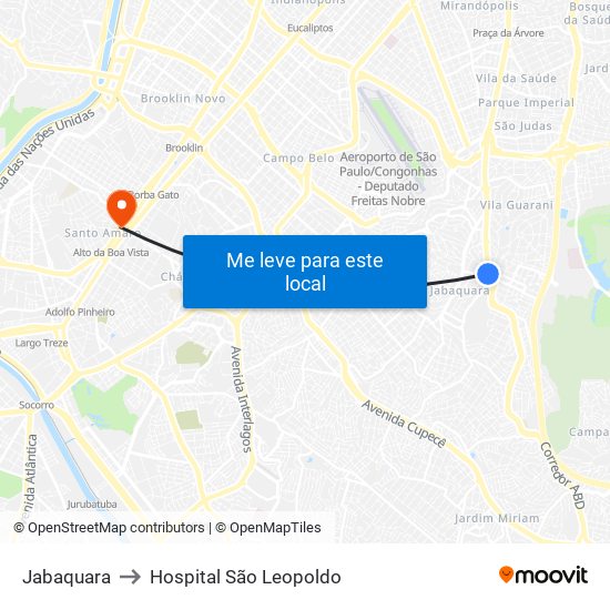 Jabaquara to Hospital São Leopoldo map