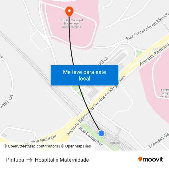Pirituba to Hospital e Maternidade map