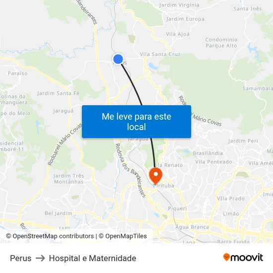 Perus to Hospital e Maternidade map