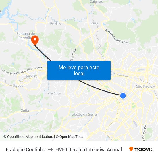 Fradique Coutinho to HVET Terapia Intensiva Animal map