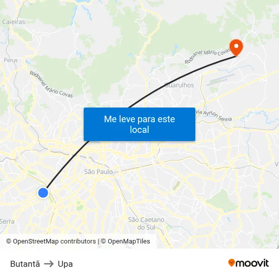 Butantã to Upa map