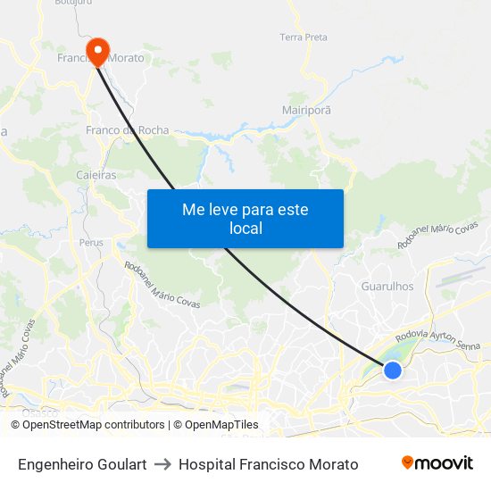 Engenheiro Goulart to Hospital Francisco Morato map