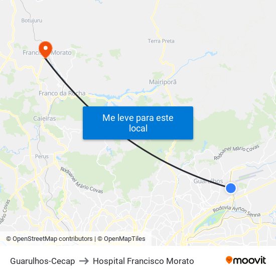 Guarulhos-Cecap to Hospital Francisco Morato map