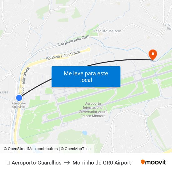 ✈️ Aeroporto-Guarulhos to Morrinho do GRU Airport map