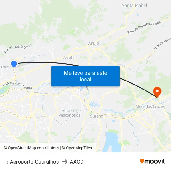 ✈️ Aeroporto-Guarulhos to AACD map