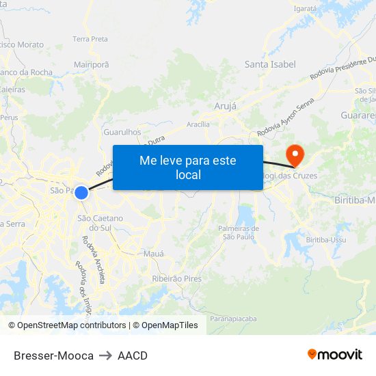 Bresser-Mooca to AACD map