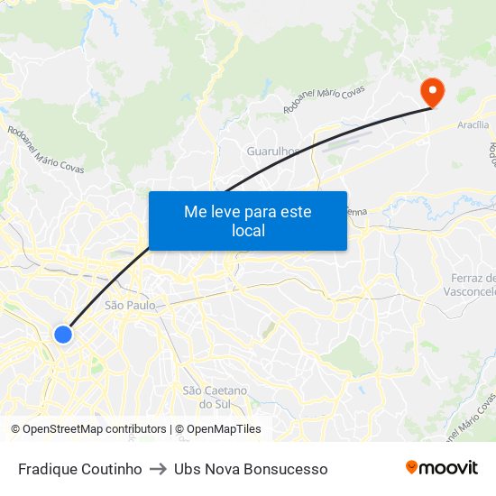 Fradique Coutinho to Ubs Nova Bonsucesso map