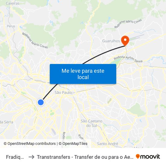 Fradique Coutinho to Transtransfers - Transfer de ou para o Aeroporto de Guarulhos, Congonhas e Viracopos. map