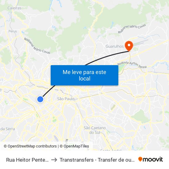 Rua Heitor Penteado, 1230 • Metrô Vila Madalena to Transtransfers - Transfer de ou para o Aeroporto de Guarulhos, Congonhas e Viracopos. map