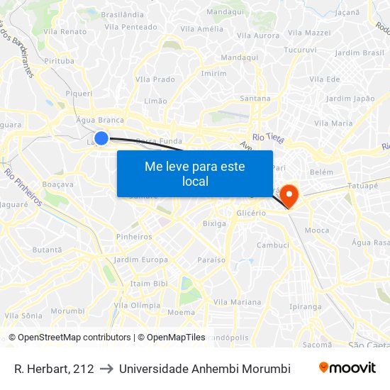 R. Herbart, 212 to Universidade Anhembi Morumbi map