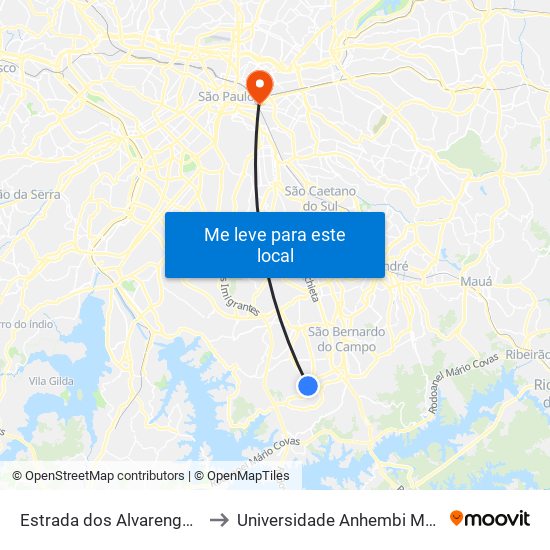 Estrada dos Alvarengas, 495 to Universidade Anhembi Morumbi map
