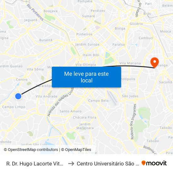 R. Dr. Hugo Lacorte Vitale, 214 to Centro Universitário São Camilo map