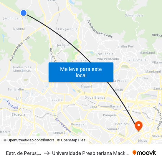 Estr. de Perus, 59 to Universidade Presbiteriana Mackenzie map