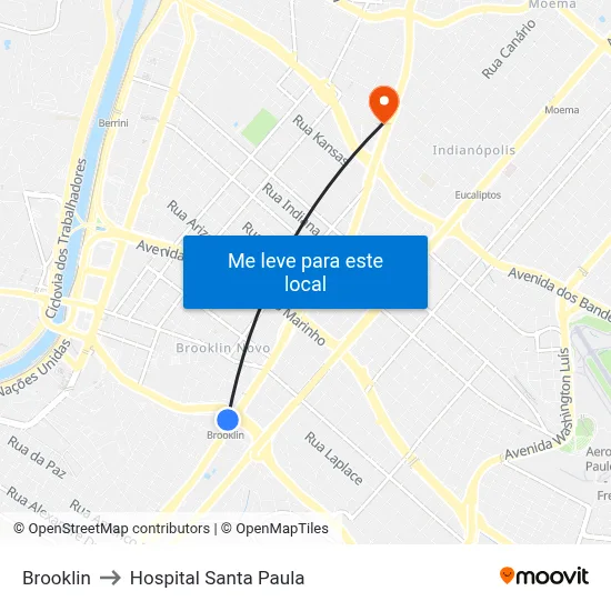 Brooklin to Hospital Santa Paula map