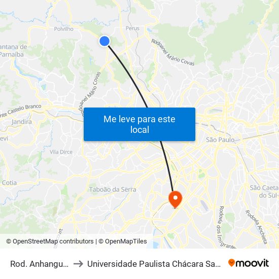 Rod. Anhanguera, 26000 to Universidade Paulista Chácara Santo Antônio Campus III map