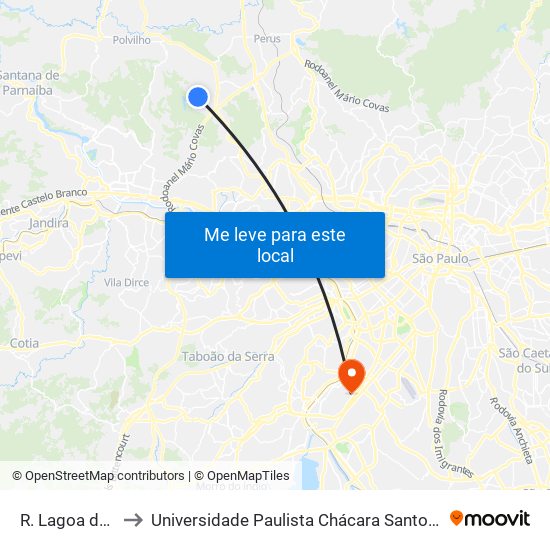 R. Lagoa do Morro to Universidade Paulista Chácara Santo Antônio Campus III map