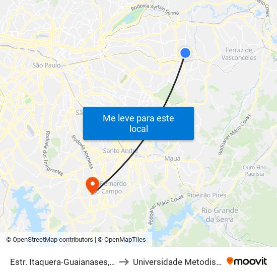 Estr. Itaquera-Guaianases, 3 to Universidade Metodista map