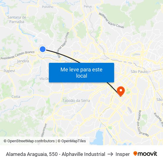 Alameda Araguaia, 550 - Alphaville Industrial to Insper map