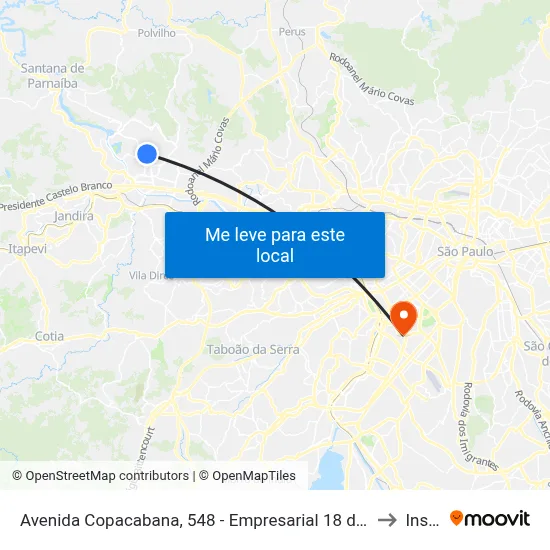 Avenida Copacabana, 548 - Empresarial 18 do Forte, Barueri to Insper map