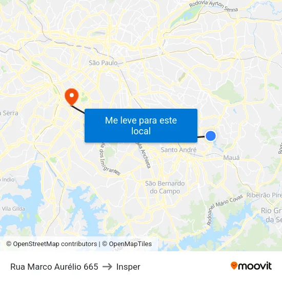 Rua Marco Aurélio 665 to Insper map