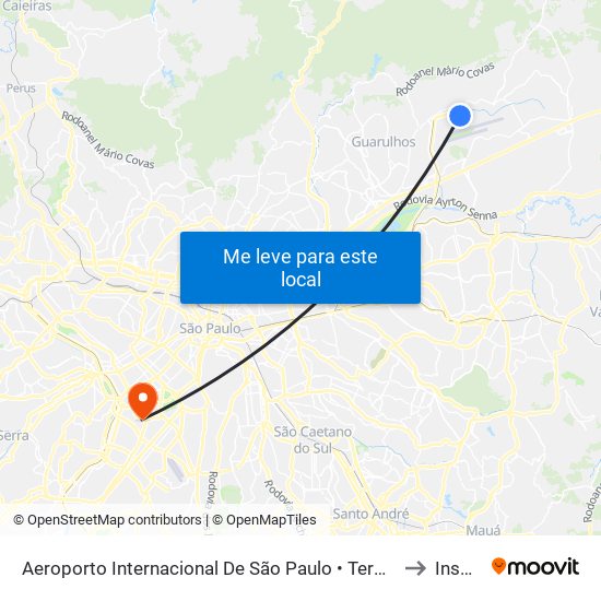 Aeroporto Internacional De São Paulo • Terminal 3 to Insper map