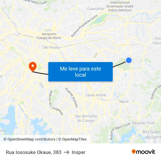 Rua Iososuke Okaue, 383 to Insper map
