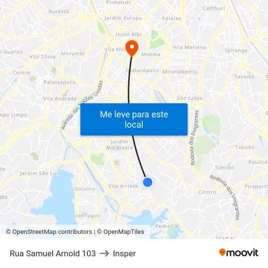 Rua Samuel Arnold 103 to Insper map