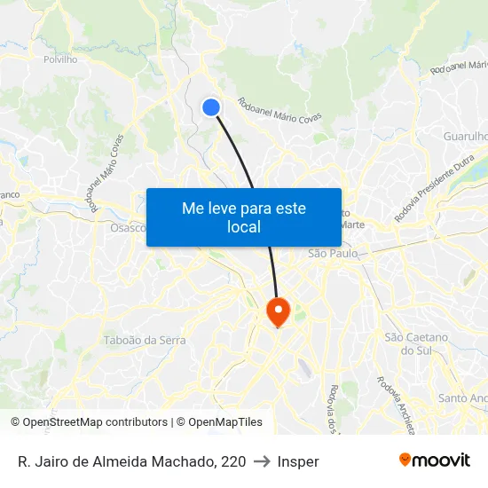 R. Jairo de Almeida Machado, 220 to Insper map