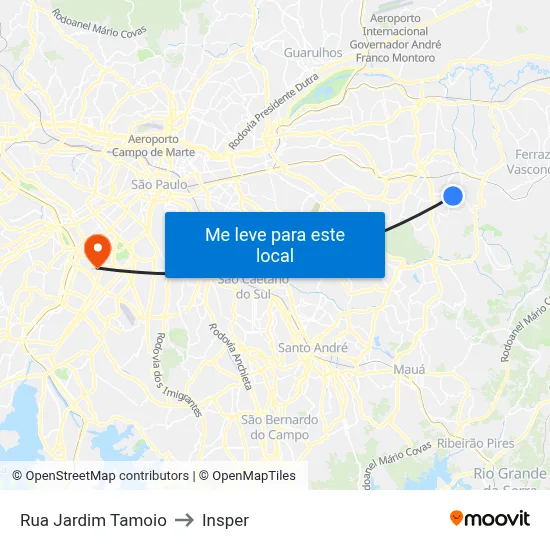 Rua Jardim Tamoio to Insper map