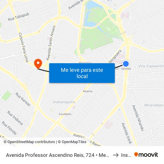 Avenida Professor Ascendino Reis, 724 • Metrô Aacd-Servidor to Insper map