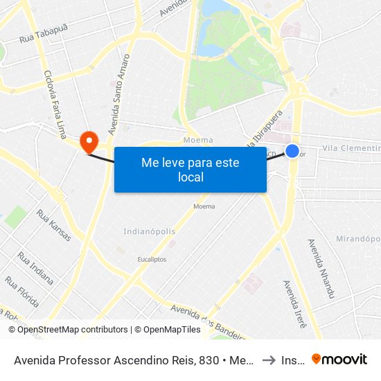 Avenida Professor Ascendino Reis, 830 • Metrô Aacd-Servidor to Insper map