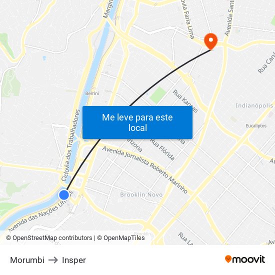 Morumbi to Insper map