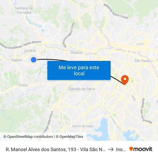 R. Manoel Alves dos Santos, 193 - Vila São Nicolau, Barueri to Insper map