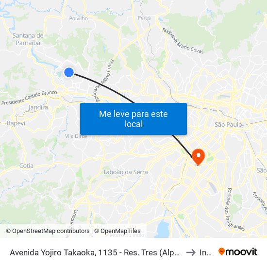 Avenida Yojiro Takaoka, 1135 - Res. Tres (Alphaville), Santana de Parnaíba to Insper map