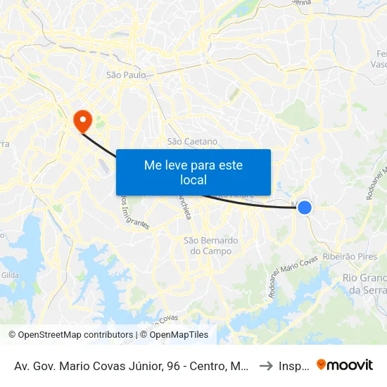 Av. Gov. Mario Covas Júnior, 96 - Centro, Mauá to Insper map
