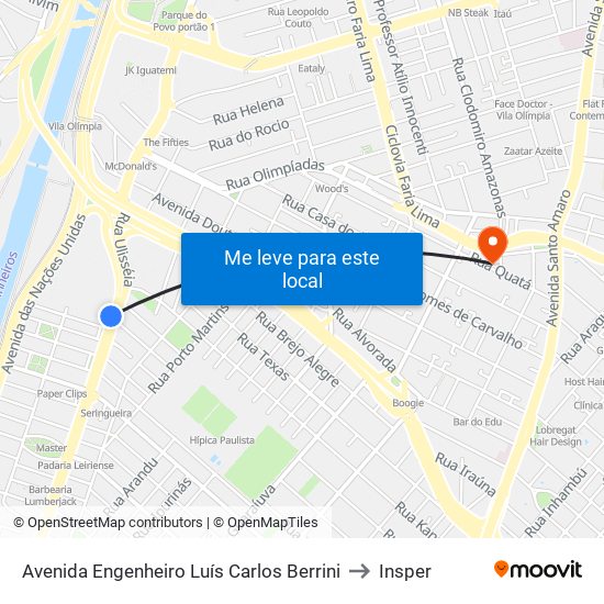 Avenida Engenheiro Luís Carlos Berrini to Insper map