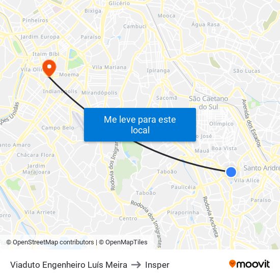 Viaduto Engenheiro Luís Meira to Insper map