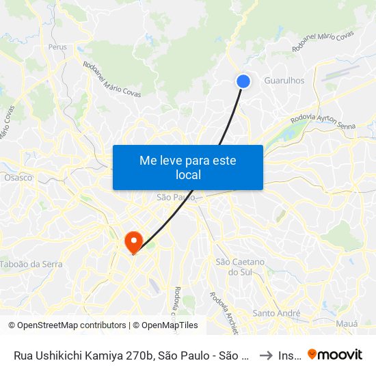 Rua Ushikichi Kamiya 270b, São Paulo - São Paulo, 02282, Brasil to Insper map