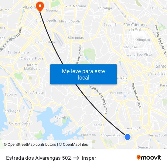 Estrada dos Alvarengas, 495 to Insper map