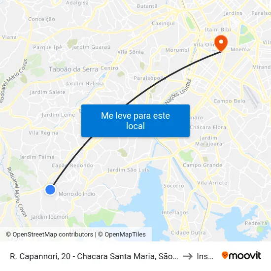 R. Capannori, 20 - Chacara Santa Maria, São Paulo to Insper map