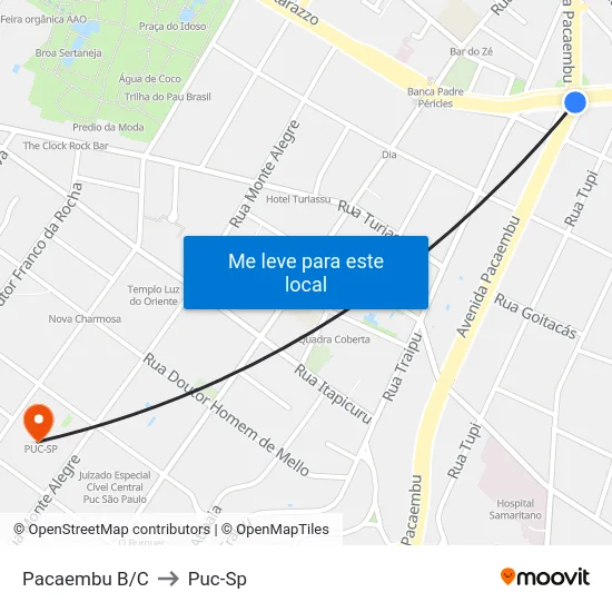 Pacaembu B/C to Puc-Sp map